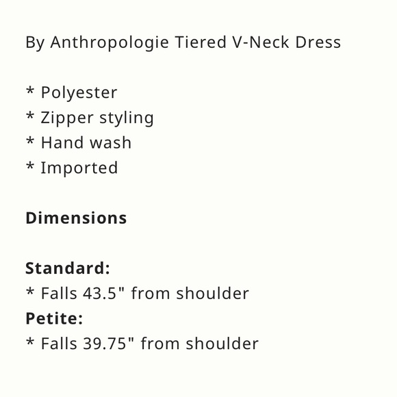 Anthropologie NWT TIERED V-NECK DRESS Size XL. - Picture 5 of 5